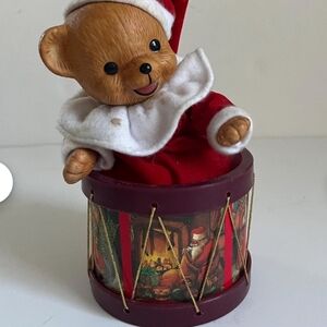 Festive Bear Drum Holiday Decor